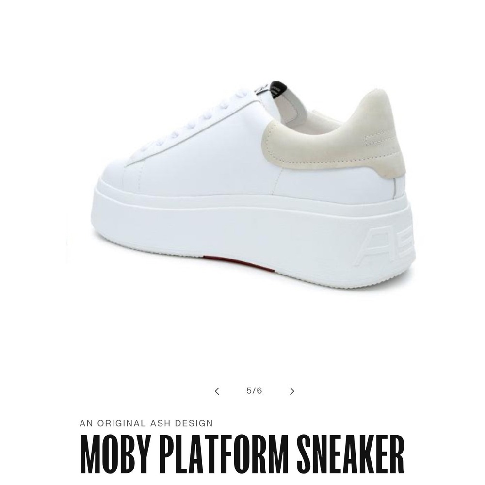 Ash Moby Platform Sneaker Women Size 40 White Leather Low Top Trainers NEW - Picture 3 of 16
